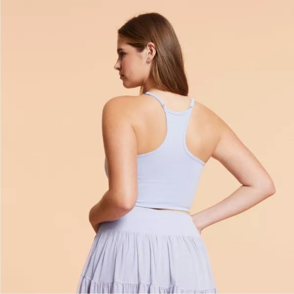 Blogilates Corset Crop Bralette Evening Gaze (light lavender) Size XS NWT - Picture 2 of 8